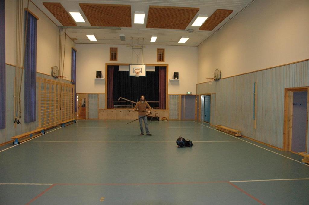 Rapport fra akustikkma ling Haslum skole, Gymsal Bærum i Akershus Akershus musikkråd, rapport dato: 26.01.