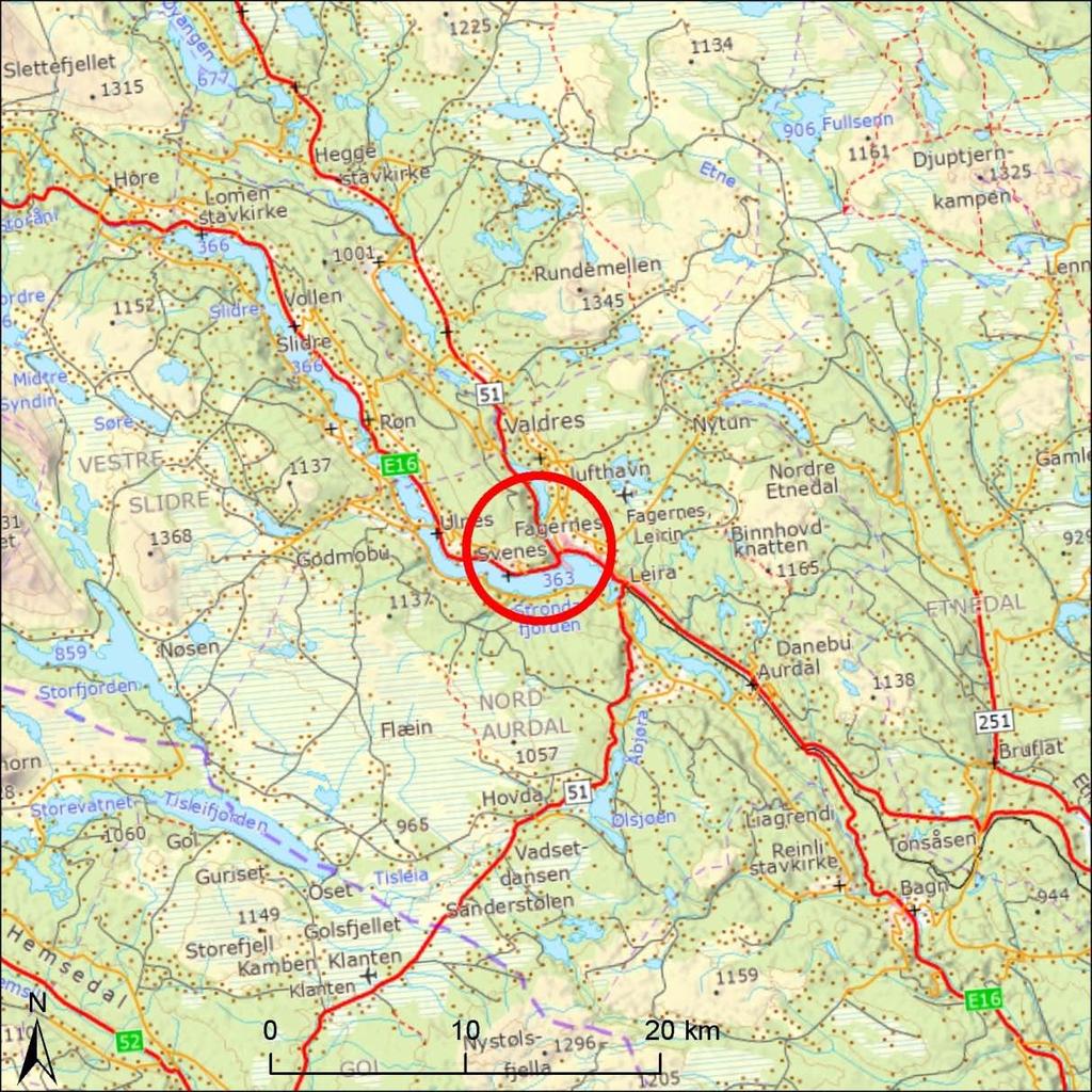 Side: 6 1 Innledning NGI har i oppdrag for Nord-Aurdal kommune gjennomført en vurdering av fare for skred og flom for reguleringsplanen Breiset vest (Figur 1, Figur 2).