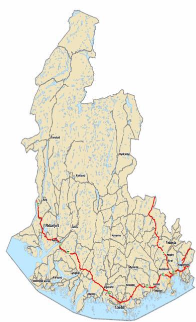 Vest-Agder Prosjekt KDP Reg.Plan Byggeplan Prosjektestimat (MRD NOK) Rv 41 Ny veg til Kjevik 2012-2014 2014-2016 2016-2018 0,8 E 18 Y tre ring Kristiansand 2012-2014 2014-2016?