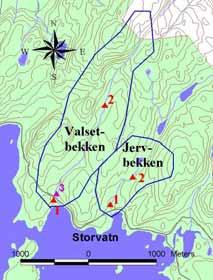 Følgende klassifisering for bakteriologisk vannkvalitet er satt for tilløpsbekkene til Storvatnet: 1. Årsmiddel tkb per 1 ml Lav forurensning Middels forurensning Høy forurensning < 1 1-2 > 2 2.