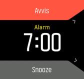 Hvis du ikke avslutter alarmen, går den automatisk i slumremodus etter 30 sekunder. 3.34.