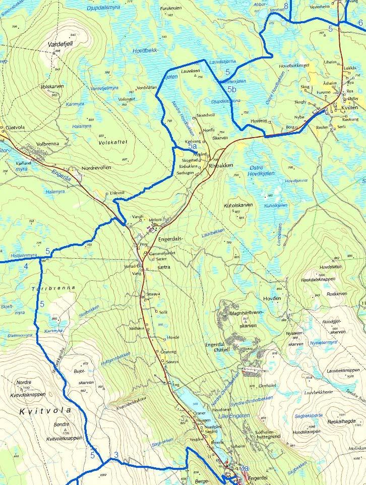 Løype nr. 5: Kvitvollia (Løypekryss løype nr.3 og 5) Vurrusjølia (Løypekryss løype nr.5, 6, 7) Avstikker 5a: Risbakken Avstikker 5b: Paviljongen Kvilten Snøskuterløype nr.5 starter fra løype nr.