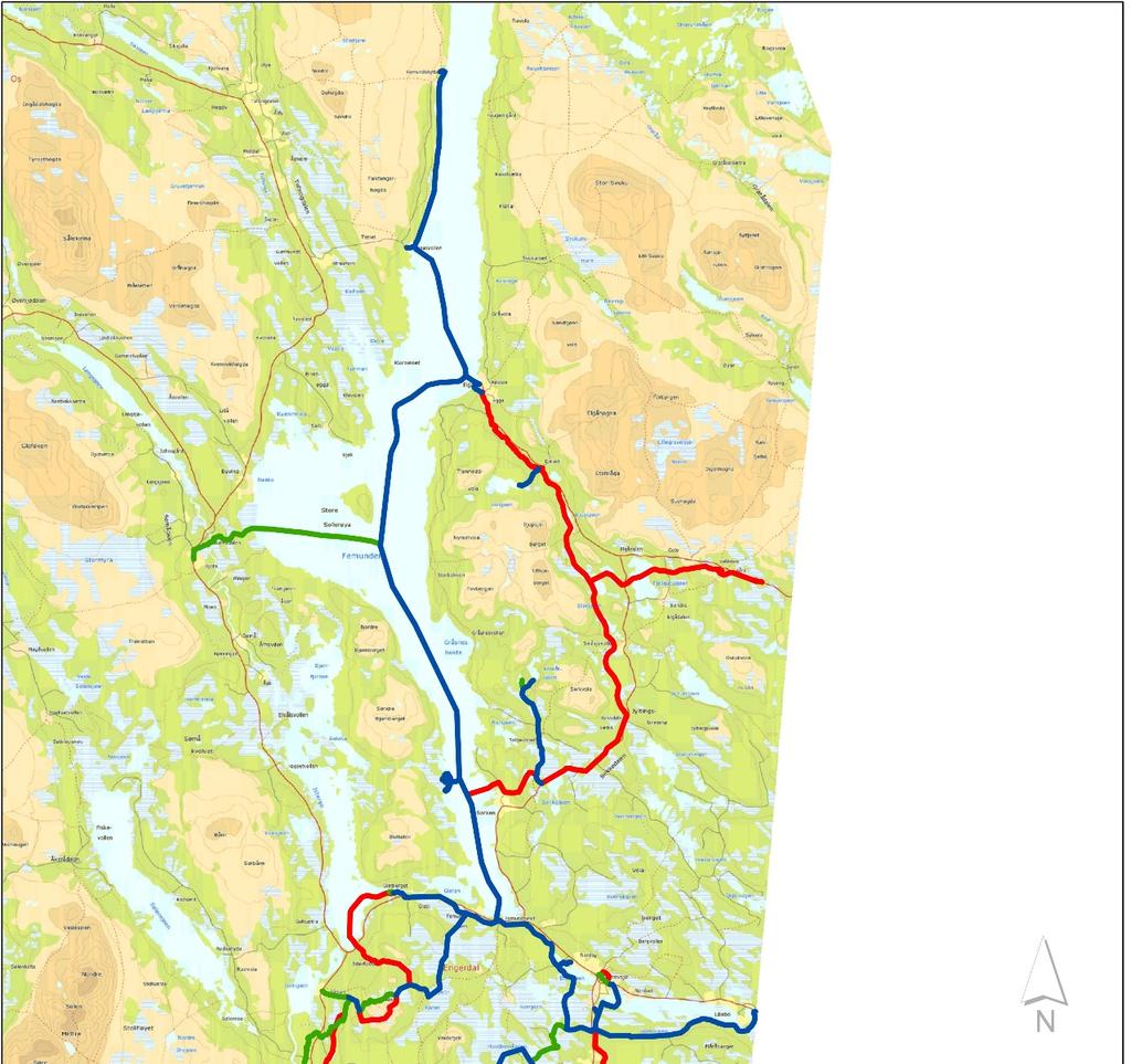 Snøscooterløyper Engerdal Konsekvensutredning av innspill 4. ENDRINGER FRA FORSLAG BEHANDLET 14.09.2015, OG FORSLAG TIL BEHANDLING 21.06.