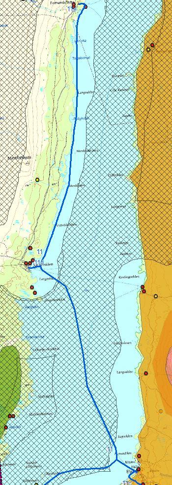 sjøen Femunden. Deler av strekningen er INON.