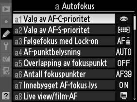 av kamerainnstillingene For