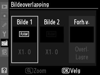 Marker Bildeoverlapping på retusjeringsmenyen, og trykk på 2.