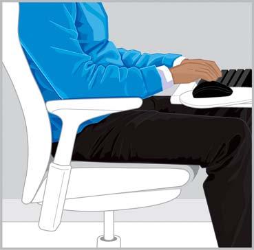 Hvis det er tilfelle, kan du justere stolens ryggstøtte i forhold til ryggradens naturlige kurve. 4.