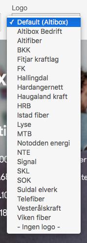 ! Du kan også velge - Ingen logo - nederst i listen om du ønsker en side uten avsender.