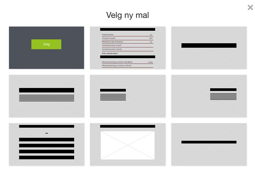 e) Endre mal for enkeltside: Du kan når som helst endre mal for ønsket side. 1. Trykk på over en enkeltside. 2.