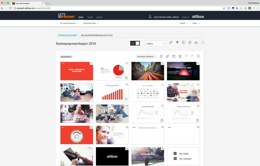 (Hovedmalen for Altibox er Selskapspresentasjon 2017).