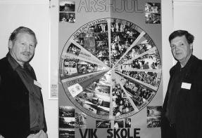 Årshjulet FAU-leder Edvar Nicolaisen (t.v) og rektor Kjell Nymoen er stolte over det samarbeidet som ligger bak Vik skoles «Årshjul».