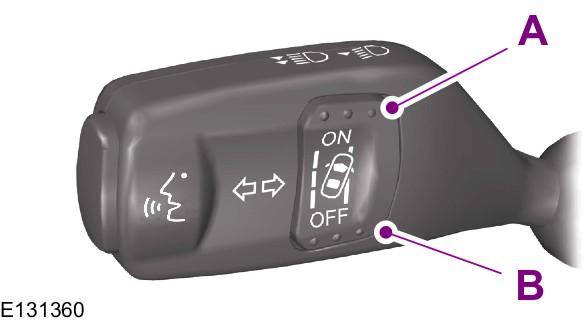 BRUKE FILSKIFTEVARSLING Slå systemet på og av A B System på System av Slå systemet på og av med bryteren på retningsviserspaken.