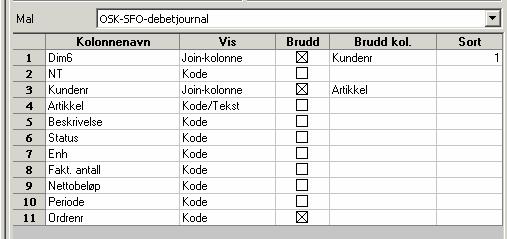 Skill mellom ordrenumrene med komma OSK-Barnehage-debetjournal Denne rapporten vil vise hvilke