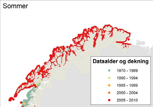 1.3 Utbredelse kyst Sjøfugldatabasene til NINA og NP samler de viktigste datasettene for sjøfugl i kystnære farvann.