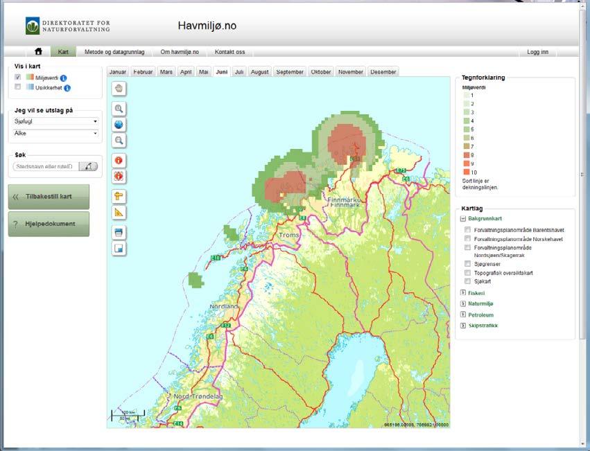 2.2 Miljøverdi- og Sårbarhetsprosjektet Prosjektet lanseres som web-portal i mai 2012 (www.havmiljo.no). Det er drevet av DN, og finansieres av miljøverndepartementet.