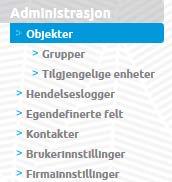 Administrasjon Objekter