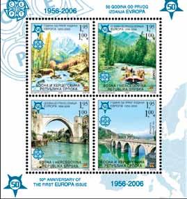 58 Poštanske marke Republike Srpske Detalj iz nacionalnog parka Sutjeska, rafting, Stari most u Mostaru, na Drini ćuprija u Višegradu bloka 339A 1,95 30.000 1,50 1,50 340A 1,95 30.