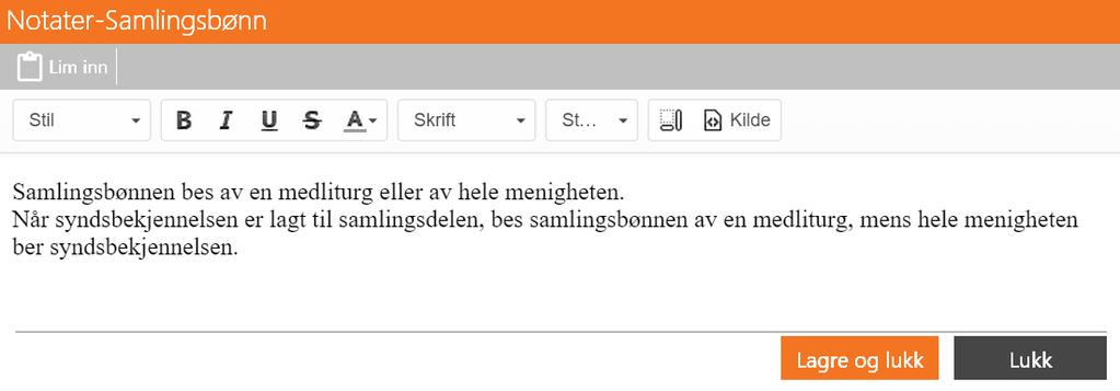 Velg hvilket ledd du vil sette inn en gang til (eller igjen om du hadde slettet det). Du kan også velge å automatisk ta med innhold. Klikk «Sett inn» for å sette inn valgt ledd.