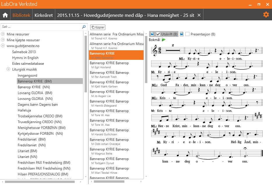 Liturgisk musikk Under grenen «Liturgisk musikk» finner du gudstjenestem