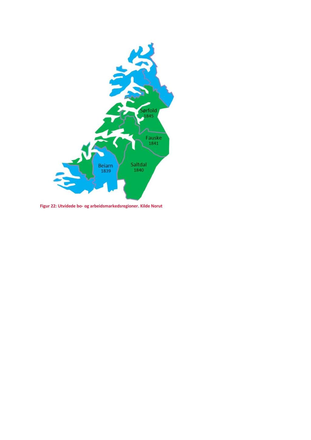 Rapport Utredningsnotat Salten Regionråd F igur 22 : Utvidede bo - og arbeidsmarkedsregioner. Kilde Norut 6.2. P endling i Salten Befolkningsutvikling i en region henger ofte sammen med utvikling i sysselsetting ette r arbeidssted og bosted.