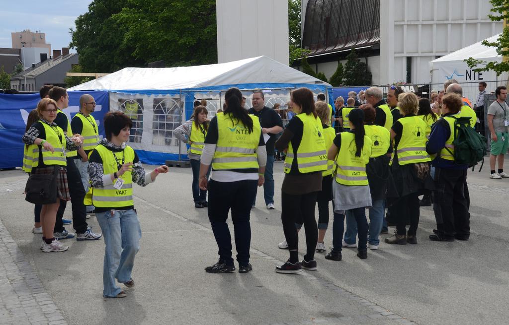 Organisering av tryggleiksfunksjon Foto: Steinkjerfestivalen Dette kapitlet skildrar korleis ein arrangementsorganisasjon på ein god måte kan sikre tryggleiksfunksjonen i arrangementet, både ved