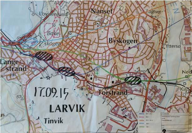 Kort om forutsetninger Jernbane Det utredes og planlegges for ny InterCity trase og stasjon i Larvik.