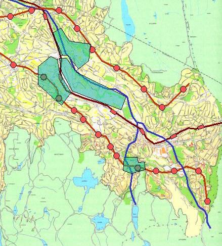 - en blågrønn dal der Alna er tatt frem i dagen, trafikken er mer miljøvennlig, og der framtidig byutviklingen skjer langs banene Planer