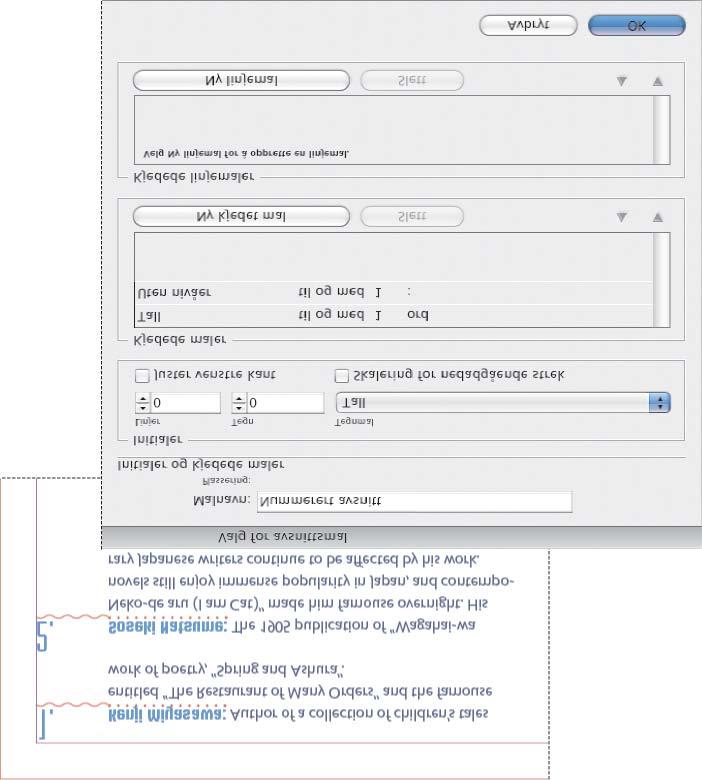 I dette eksempelet formaterer tegnmalen Nummer det første ordet, og tegnmalen Uten nivåer formaterer teksten til og med første kolon.