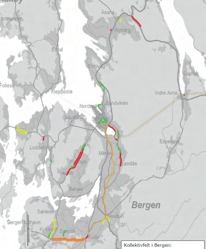 Kap2 - Situasjon og utfordringer reisetid på 3-4 minutter. Selv om omegnskommunene her ikke er med i beregningene, vil det relative bildet ikke endres vesentlig om en ser på hele KVU-området.