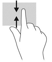 Fra startskjermen sveiper du fingeren lett fra øvre eller nedre kant av skjermen og inn på skjermen.