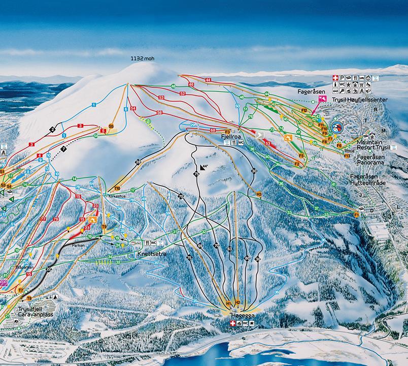 ALPINT Hytta Høyeste skikjøring i Trysil er 1.100 meter. Lengste skikjøring er 5,4 kilometer, største fallhøyde 685 meter.