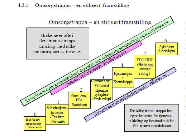 Omsorgstrappa er en modell der en bygger på LEON-prinsippet som betyr at en søker å etablere tiltak som i stor grad er selvaktiviserende og som tar utgangspunkt i pasientens eget hjemmemiljø.