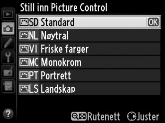 J Bildeforbedring Picture Controls Nikons unike Picture Control-system gjør det mulig å dele bildebehandlingsinnstillinger, inklusive oppskarping, kontrast, lysstyrke, metning og nyanse, med