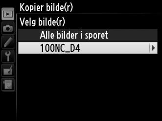 4 Velg kildemappen. Marker mappen som inneholder bildene som skal kopieres og trykk på 2. 5 Foreta det første valget.