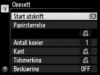 A Utskrift via direkte USB-tilkobling Sørg for at EN-EL15-batteriet er helt oppladet eller bruk nettadapteren EH-5b og strømforsyningen EP-5B (ekstrautstyr).