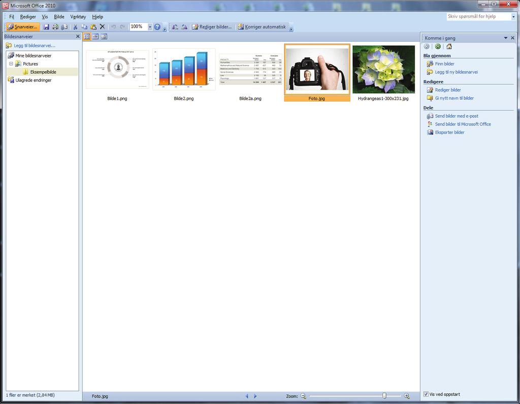Tilpasning av bilder Her skal vi vise hvordan du enkelt kan tilpasse bilder til bruk på web eller i presentasjoner ved hjelp av Office Picture Manager.