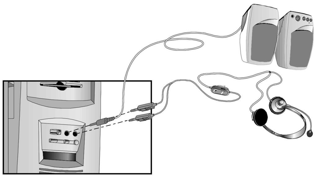 1 Installere og bruke PC-arbeidsstasjonen Koble til lydustyr Koble til lydustyr PC-arbeidsstasjonen har multimediekontakter på bakpanelet.