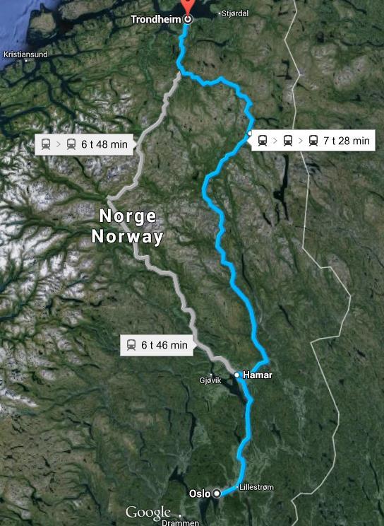 3. Konkurranseanalyse Oslo-Trondheim Vi har gjennomført en analyse av konkurranse mellom vei- og banetransport for samlastet gods og ikke samlastet gods i korridoren Oslo-Trondheim.