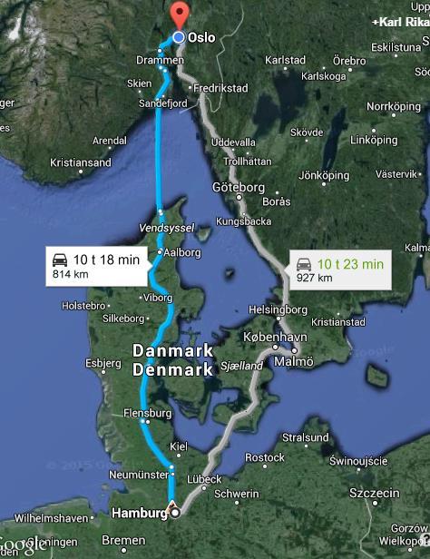 kan likevel gi et bilde av fordelingen mellom Indre Oslofjord og Nord-Tyskland. Statistikken viser at sjøtransport utgjør store volum for import og eksport fra/til Mellom-Europa.