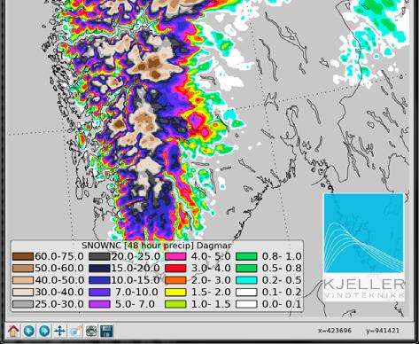 For Nordland ble det varslet sørvestlig kortvarig sterk storm på kysten av Helgeland med vindkast på 35-45 m/s inn over land natt til lørdag.