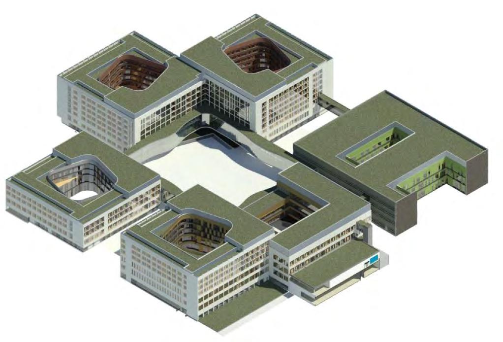 PLANBESKRIVELSE 25 Sykehuset, SH Den gjennomgående arkitektoniske idé har vært å skape et harmonisk sykehusanlegg som utstråler trygghet, omsorg og medmenneskelighet for sine brukergrupper.