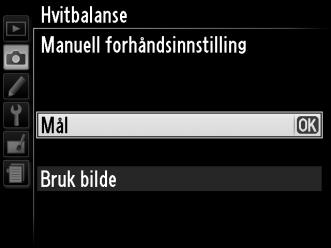 Manuell forhåndsinnstilling Manuell forhåndsinnstilling brukes for å registrere og hente tilbake egendefinerte hvitbalanseinnstillinger for opptak i blandet belysning eller for å kompensere for