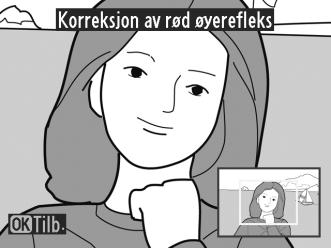 Vær klar over at korreksjon av rød øyerefleks ikke alltid gir det forventede resultatet, og at denne virkningen en sjelden gang kan bli brukt på deler av bildet som ikke er berørt av rød øyerefleks.