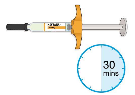 4. Legg sprøyten på en flat overflate og la den bli oppvarmet til romtemperatur (<25 C) i minst 30 minutter. Bruk av sprøyten ved romtemperatur kan gjøre injeksjonen mer komfortabel.