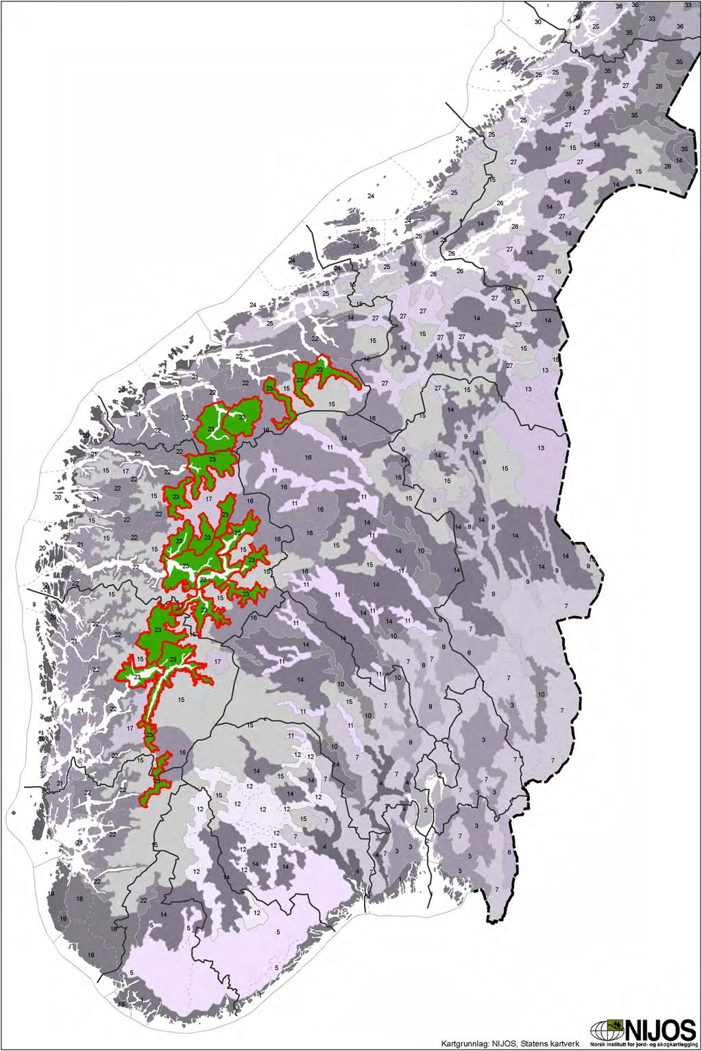 Landskapsregion 23 Indre bygder på