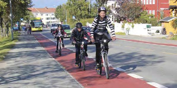 19 Nye, røde sykkelfelt, et resultat av miljøpakken i Trondheim. resultatene fra disse har blitt dokumentert i sammenfattende rapporter.