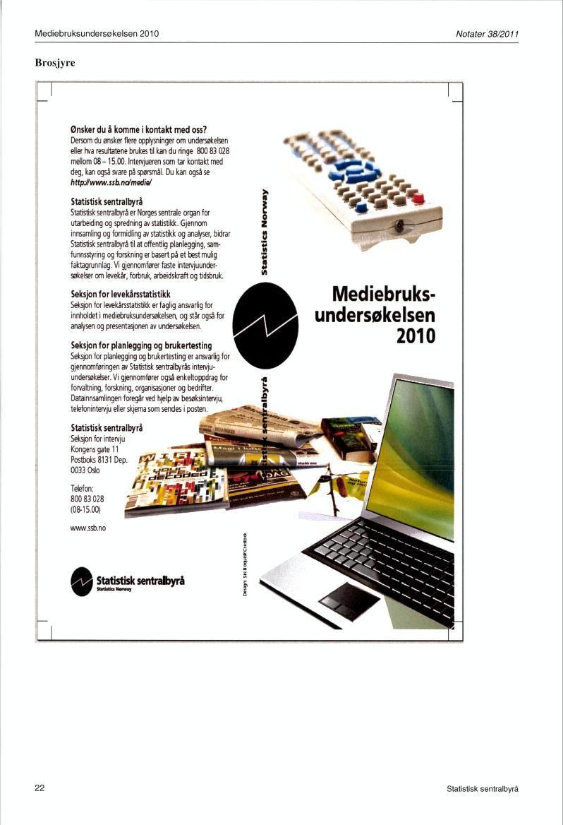 Mediebruksundersøkelsen 2010 Notater