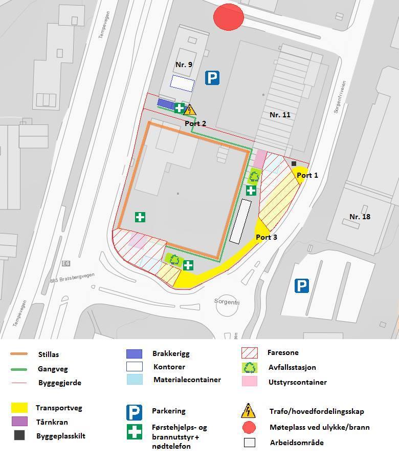 Figur 3. 1: Eksempel på en riggplan midt i produksjonen (Ingebrigtsen, Hetlelid, Presthus, & Andersen, 2016).