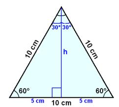 Eksempel 13 Figuren viser en likesidet trekant. I en likesidet trekant er alle tre sidene like lange, og alle vinklene er 60 o.