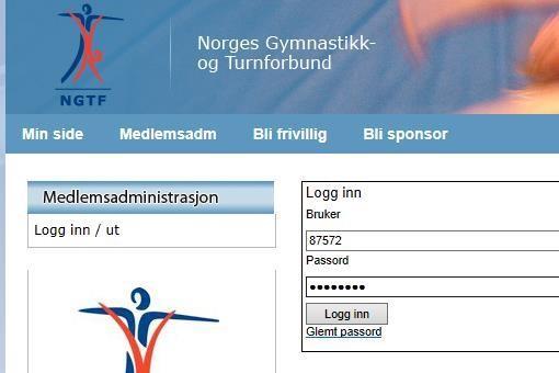 Etter å ha fylt inn personinformasjon om gymnasten, velger du partiet du ønsker å melde gymnasten på i nedtrekksmenyen Parti før du trykker Lagre NB!